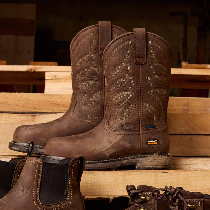 Ariat riveter pull on waterproof composite toe waterproof Steifel Samen