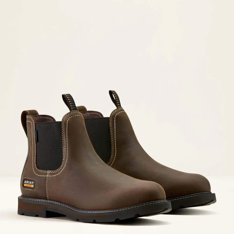 Bottes de travail Ariat Groundbreaker Chelsea imperméables à bout souple pour hommes
