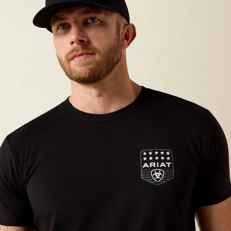 Ariat stripe patriotic badge t-shirt