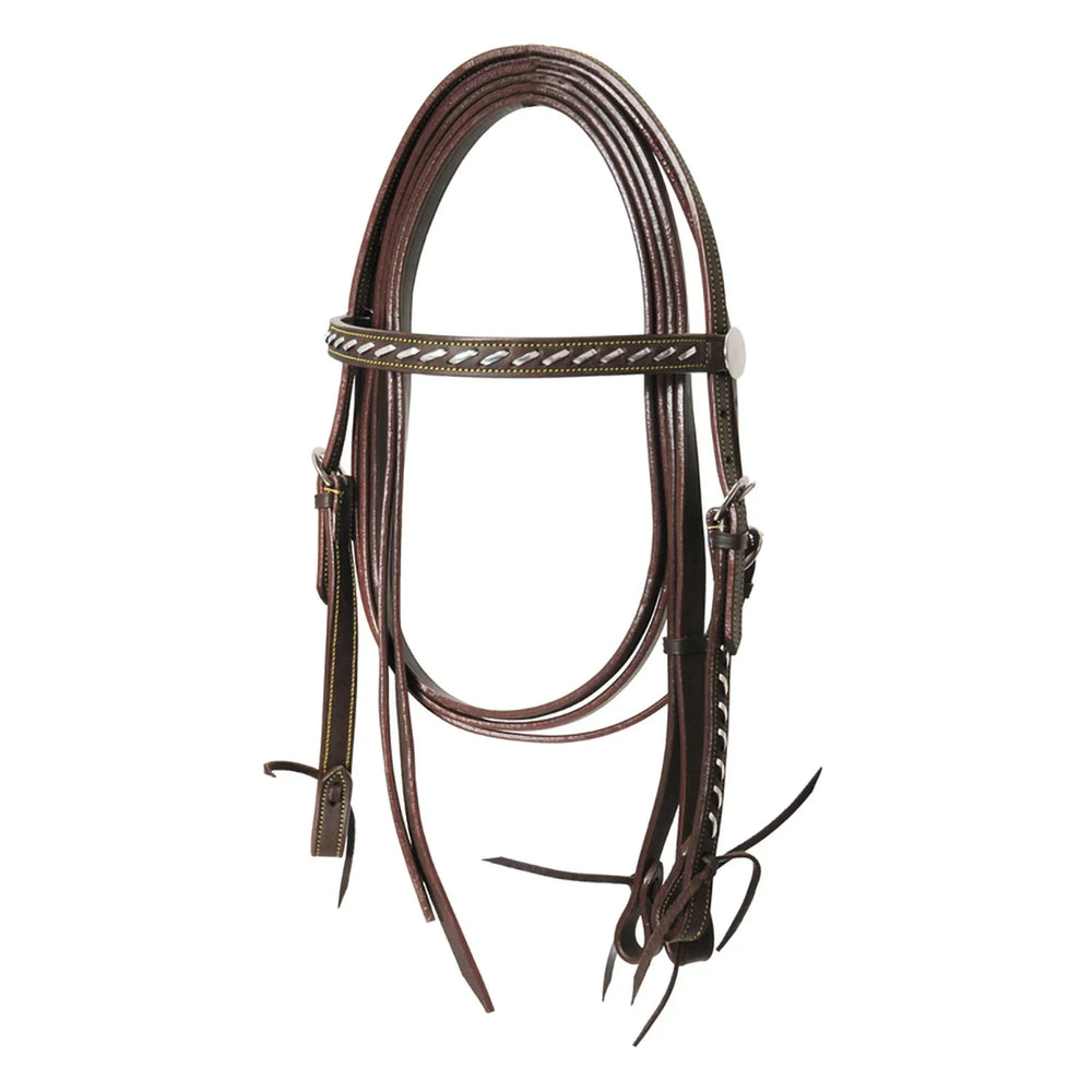 Lakota western hoofdstel met zilveren draad en teugels BR00086