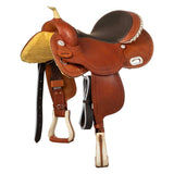 Selle de baril Pool's SE 0075, siège coloré en cuir brut