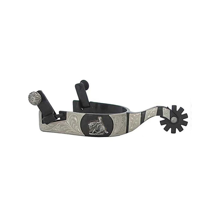 Pool's western black spurs with metal plate reining SR 00263